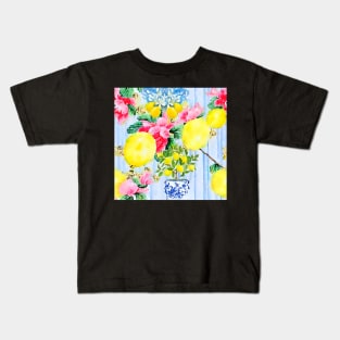 Lemon tree in Italian garden seamless pattern Kids T-Shirt